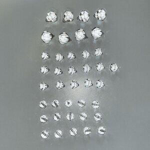 ✨ Clear Faceted Round & Diamond-Shaped Acrylic Beads | 39-Piece Set for Jewelry